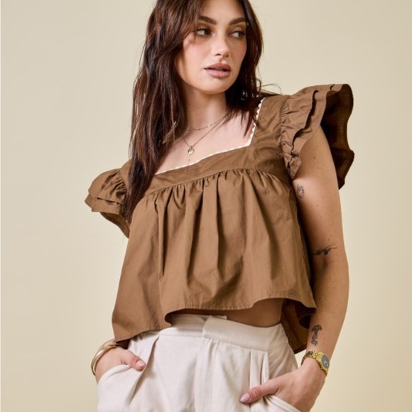 Day + Moon square neck top. - Picture 2 of 7